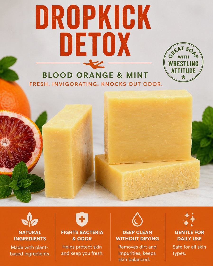 Dropkick Detox — Blood Orange & Mint Scented Artisan Wrestling Soap
