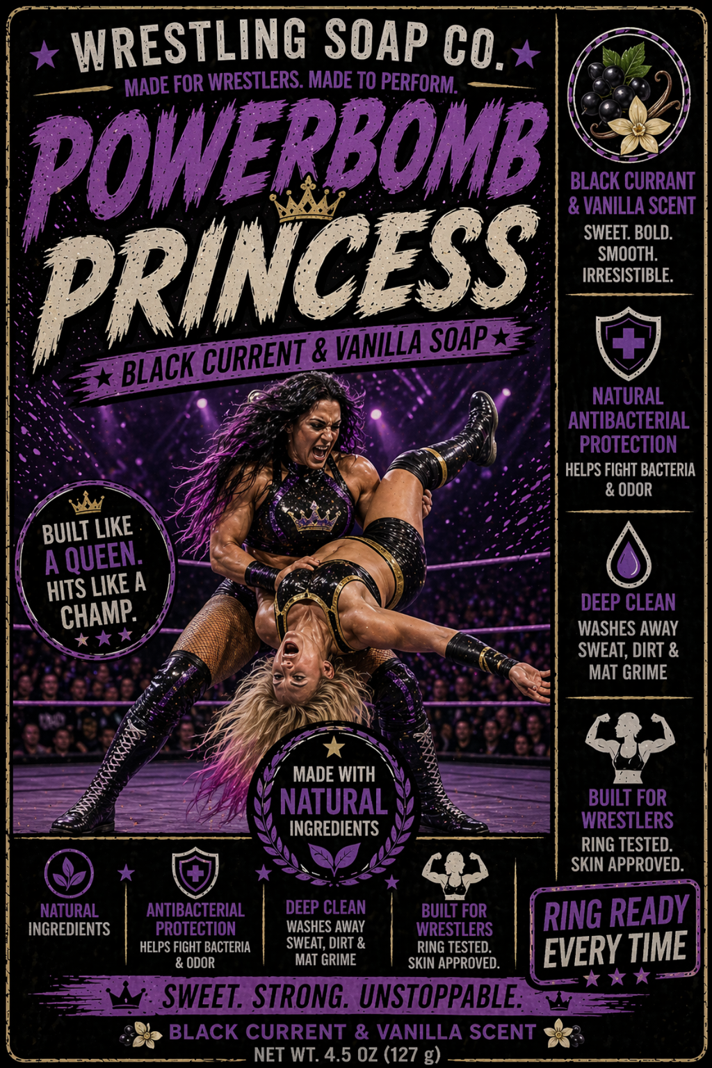 Powerbomb Princess — Black Currant Vanilla Artisan Soap for Women