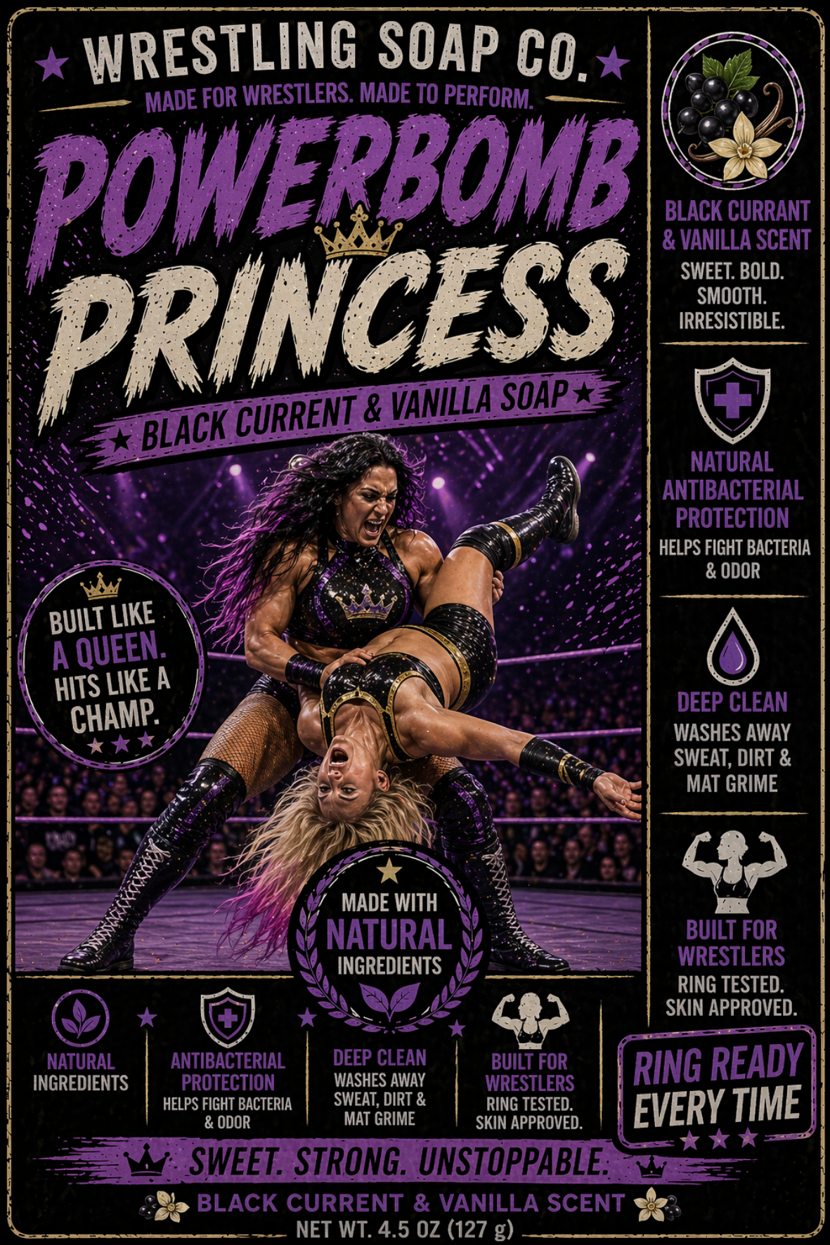 Powerbomb Princess — Black Currant Vanilla Artisan Soap for Women