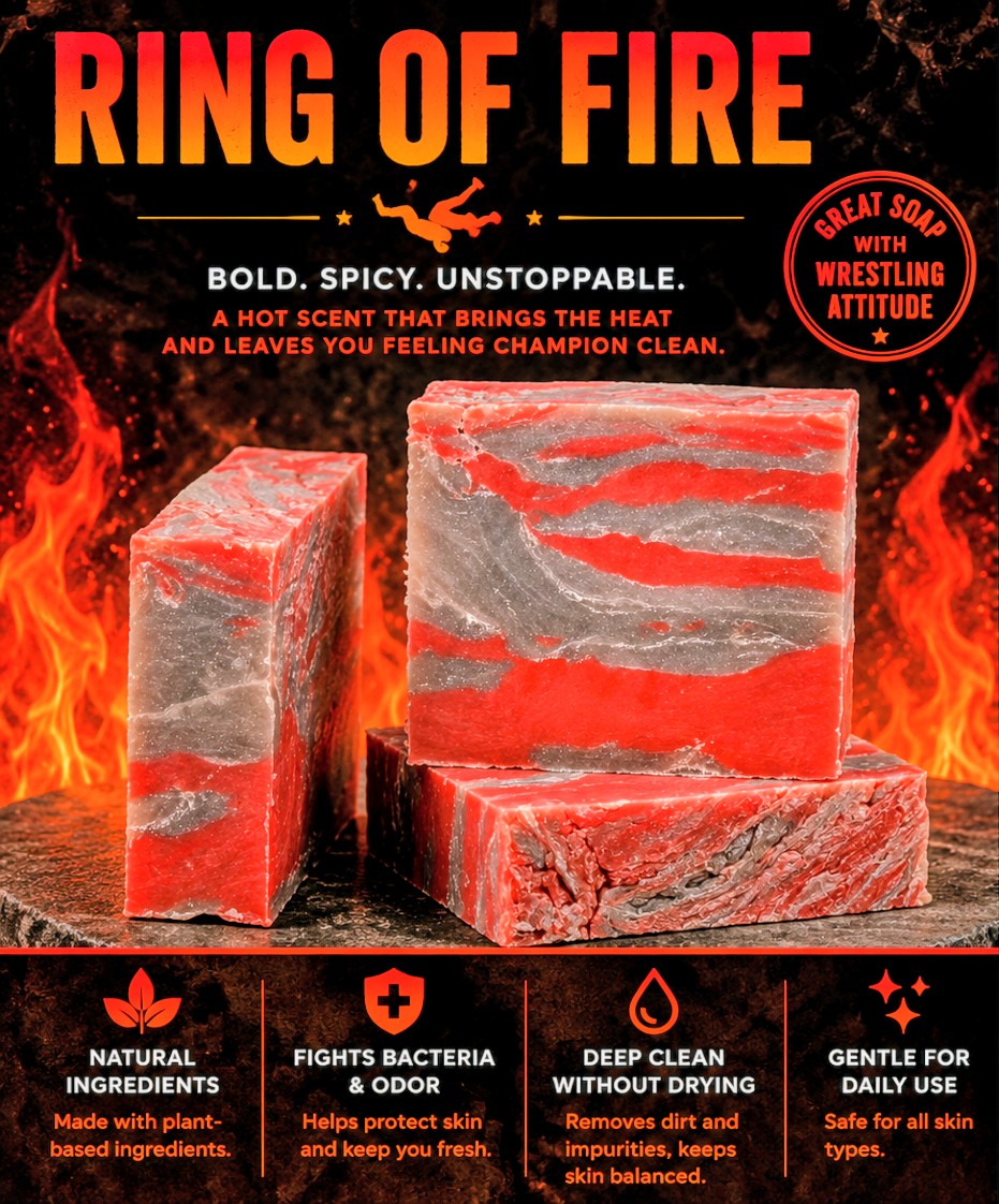 Ring of Fire — Bourbon and Fire Scented Artisan Wrestling Soap