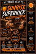 Sunrise Superkick— Bold Orange Scented Artisan Wrestling Soap