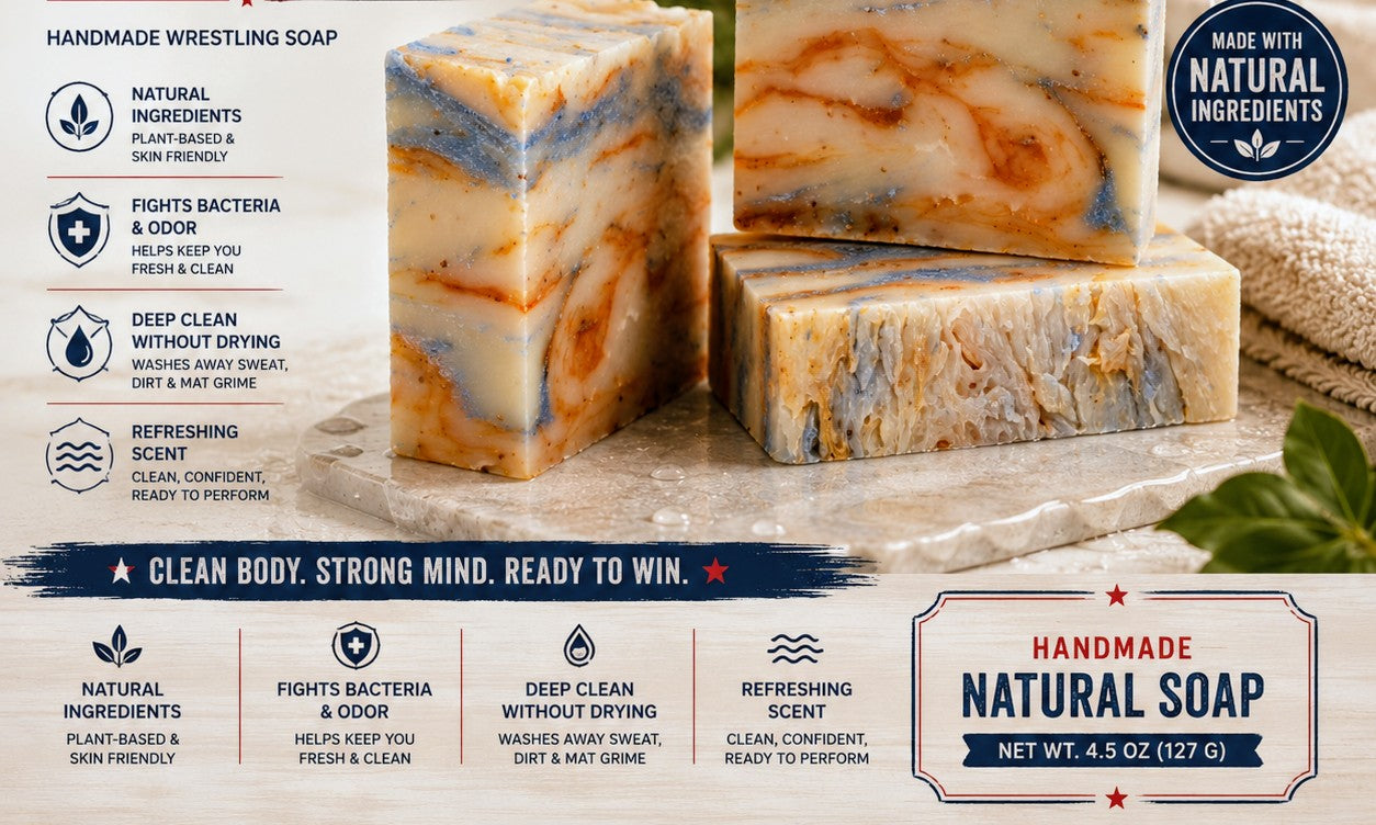 Monkey Farts handmade wrestling soap - natural ingredients infographic