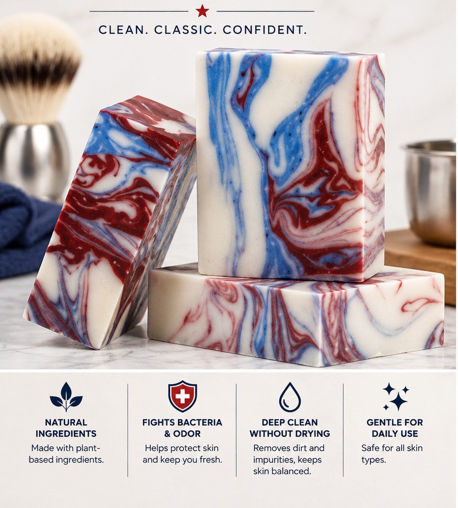 Clean Cut Clothesline soap infographic - Clean. Classic. Confident.